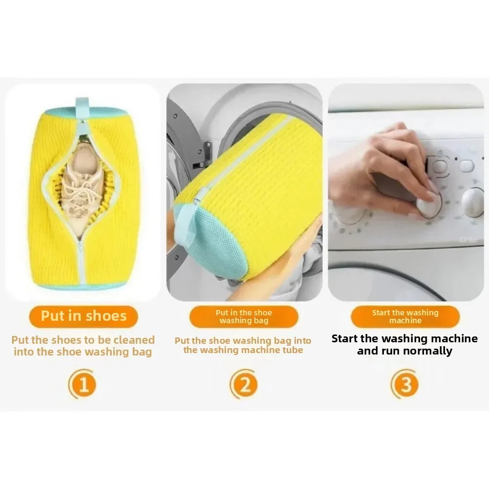 Durable shoe washing machine bag