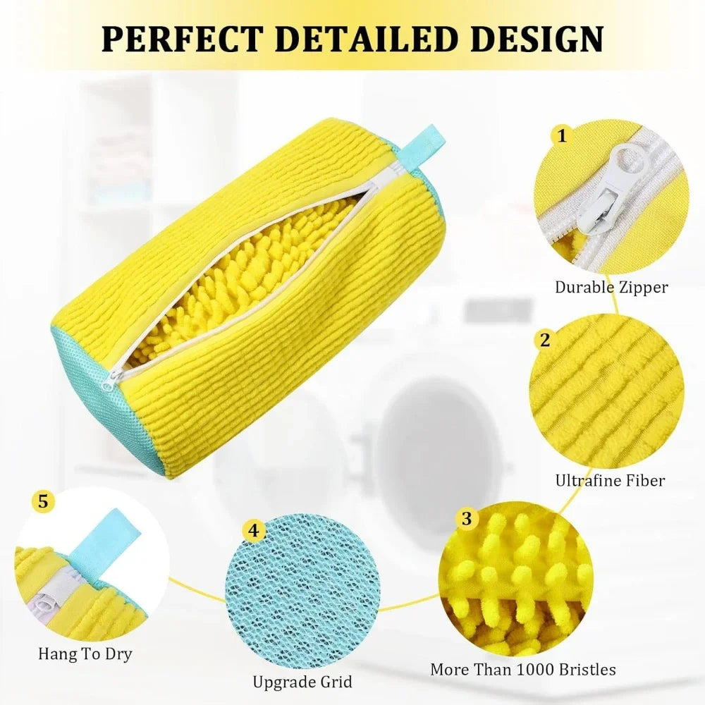 Durable shoe washing machine bag